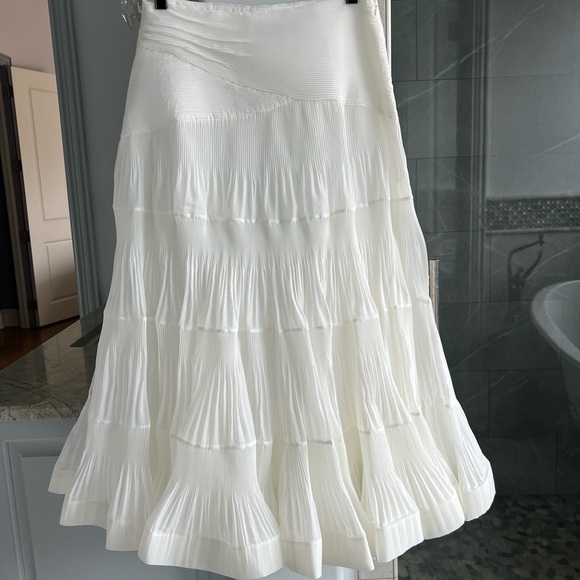 Zimmermann Postcard Pleated Fan top & Midi Skirt Set: Ivory - Picture 5 of 13